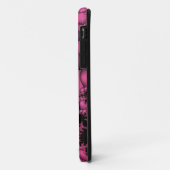 coque iphone fractal à bulle rose et noire (Dos/Gauche)
