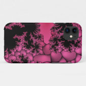 coque iphone fractal à bulle rose et noire (Dos (Horizontal))
