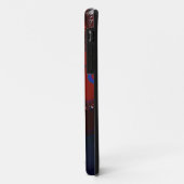 coque iphone fractal rouge blanc et bleu (Dos/Gauche)