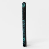 coque iphone fractal turquoise (Dos/Gauche)