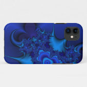 coque iphone fractale bleue (Dos (Horizontal))