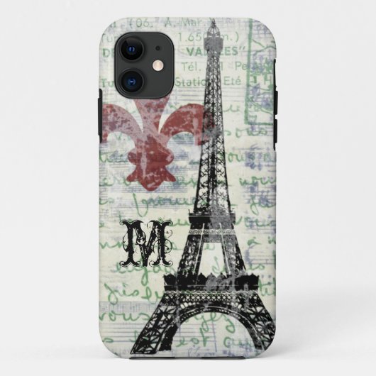Coque iphone français vintage de Tour Eiffel (Dos)