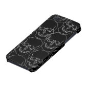 Coque iPhone Graphic Skulls White Outline on Black iPhone5 Coqu (Bas)