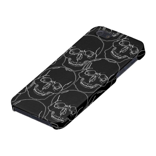 Coque iPhone Graphic Skulls White Outline on Black iPhone5 Coqu (Bas)