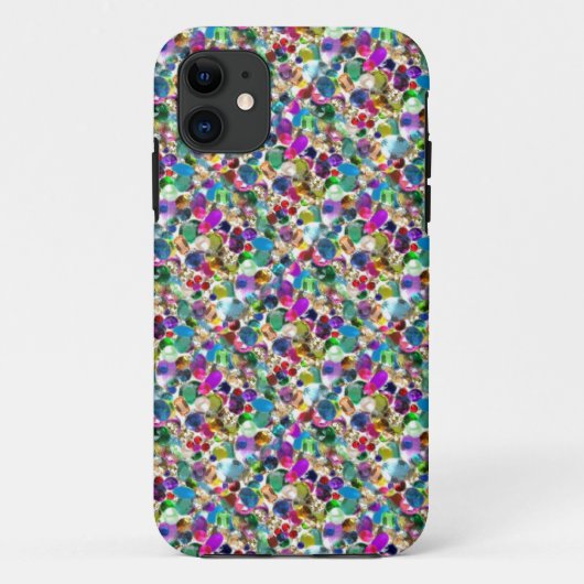 Coque iphone graphique de Bling de fausse pierre (Dos)