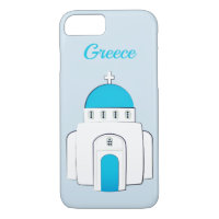 Coque iphone grec bleu d'église orthodoxe de