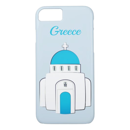 Coque iphone grec bleu d'église orthodoxe de (Dos)