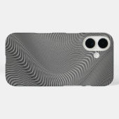 Coque iphone gris argent Wavy Art (Verso (horizontal))