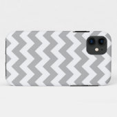 Coque iphone gris et blanc de Chevron (Dos (Horizontal))