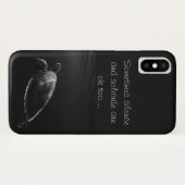 Coque iphone gris foncé tortue de natation, silenc (Dos (Horizontal))
