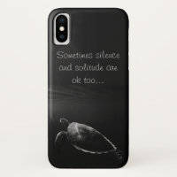 Coque iphone gris foncé tortue de natation, silenc