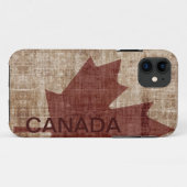 Coque iphone grunge canadien de drapeau (Dos (Horizontal))