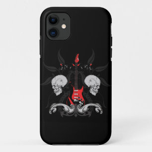 Coque iphone grunge des crânes iPhone4 de guitare