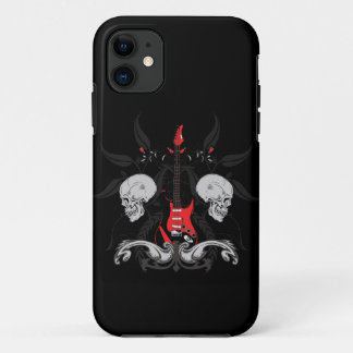 Coque iphone grunge des crânes iPhone4 de guitare
