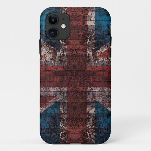 Coque iphone grunge d'Union Jack de brique (Dos)