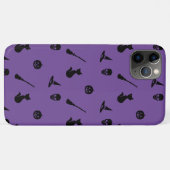 coque iphone Halloween Motif noir sur violet (Dos (Horizontal))