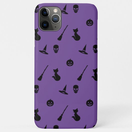 coque iphone Halloween Motif noir sur violet (Dos)