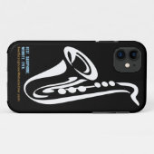 Coque iphone illustré de saxophone (Dos (Horizontal))