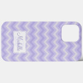 Coque iphone initial du nom pourpre à motif Zigzag (Verso (horizontal))
