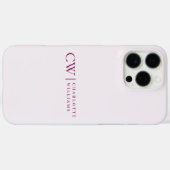 Coque iphone initial monogramme personnalisé rose (Verso (horizontal))