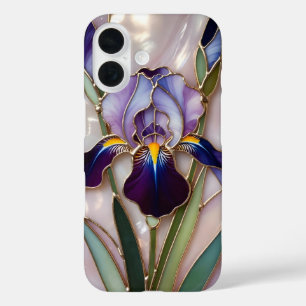 Coque iPhone Iris Violet Verre Coloré Élégant