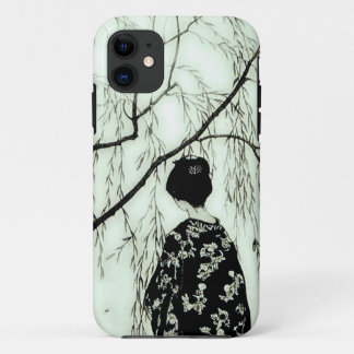 Coque iphone japonais de femme d'arbre en pastel