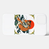 Coque iphone japonais de tigre | Ukiyo-e Samurai A (Verso (horizontal))