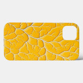 Coque iPhone jaune doré motif veineux gras (Verso (horizontal))