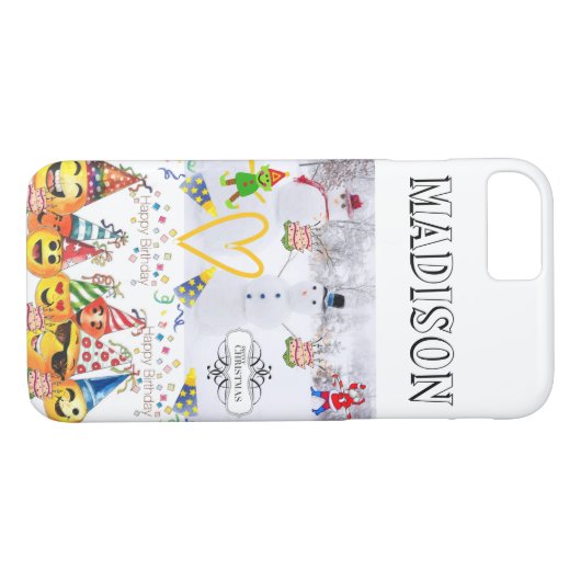 Coque iphone Joyeux Noël Joyeux Joyeux Anniversair (Dos (Horizontal))