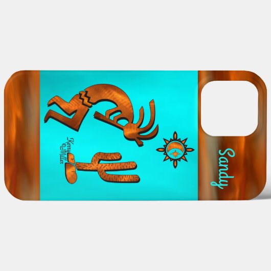 Coque iphone Kokopelli Sud-Ouest (Verso (horizontal))