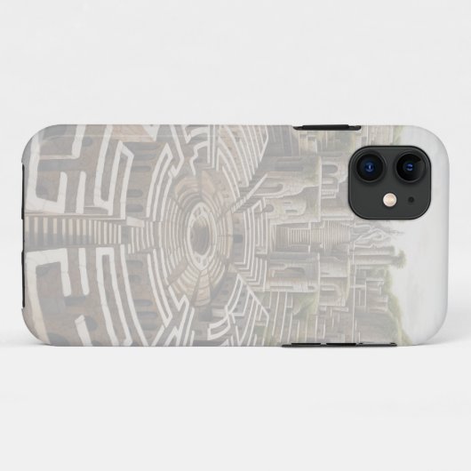 coque iphone - LABYRINTH (albâtre) (Dos (Horizontal))