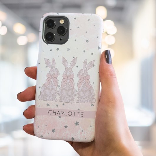 Coque iphone lapin en dentelle personnalisé