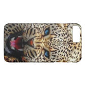 Coque iphone léopard aux yeux bleus (Dos (Horizontal))