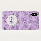 Coque iphone lilas floral de cerise de brosse (Dos (Horizontal))