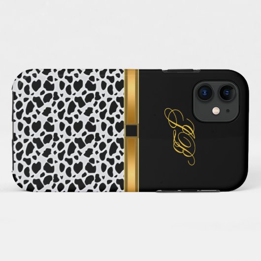 coque iphone-Mate Coque Gold Noir (Dos (Horizontal))