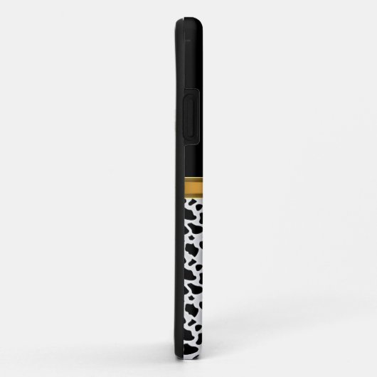 coque iphone-Mate Coque Gold Noir (Dos/Droite)