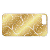 Coque iphone métallique de remous d'or élégant (Dos (Horizontal))
