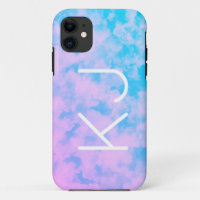 Coque iphone migre rose et bleu ciel Monogramme-Ma