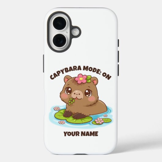 Coque iPhone Mode Personnalisée Mignonne Capybara (Verso)