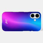 Coque iPhone moderne bleue personnalisée (Verso (horizontal))