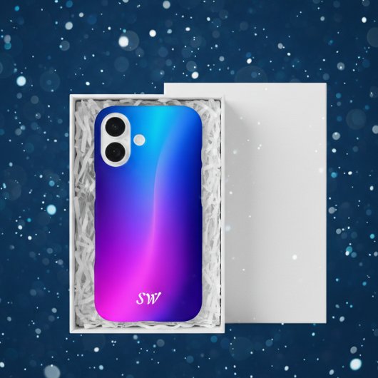 Coque iPhone moderne bleue personnalisée