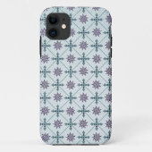 Coque iphone moderne Blue Damask (Dos)