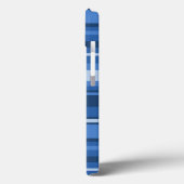 Coque iPhone Monogram avec rayures bleues Case-Mat (Verso / Gauche)