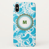 Coque iphone Monogramme bleu (Dos)