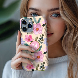 Coque iphone monogramme de boho rose