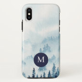 Coque iphone Monogramme Misty Mountain Watercolor (Dos)