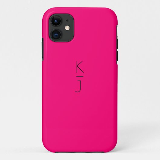 Coque iphone Monogramme modifiable rose bonbon (Dos)