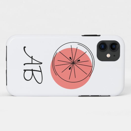 Coque iphone Monogramme rose Citrus (Dos (Horizontal))