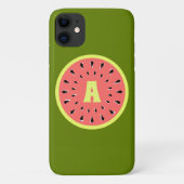 Coque iphone "Monogramme" rose pastèque (Dos)