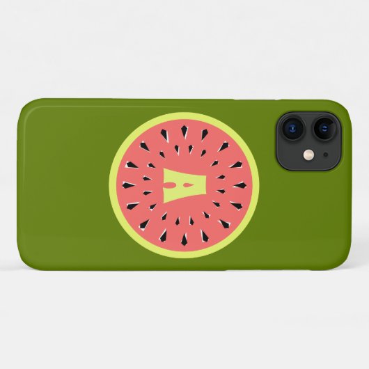 Coque iphone "Monogramme" rose pastèque (Dos (Horizontal))